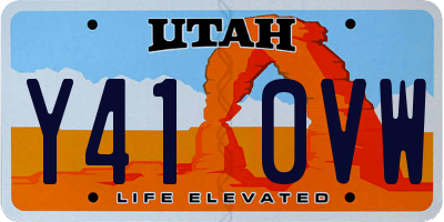 UT license plate Y410VW