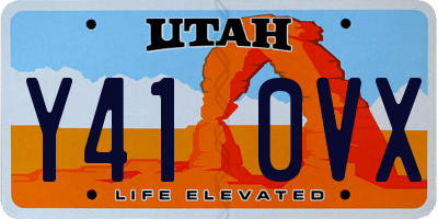 UT license plate Y410VX