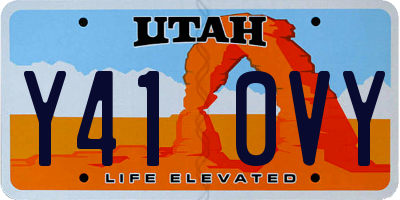 UT license plate Y410VY