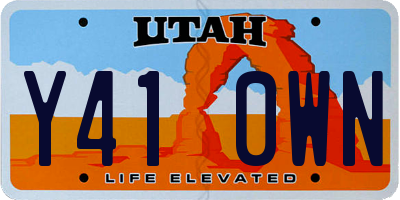 UT license plate Y410WN