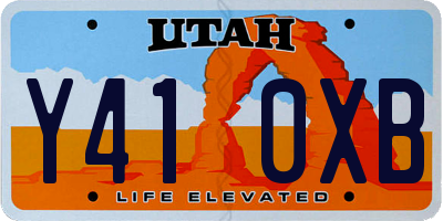 UT license plate Y410XB