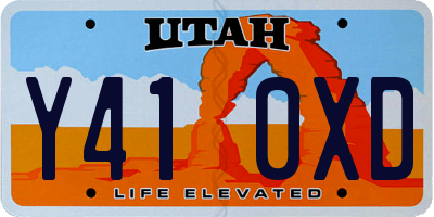UT license plate Y410XD