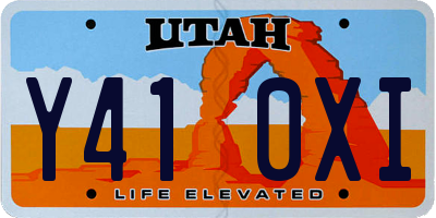UT license plate Y410XI