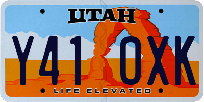 UT license plate Y410XK