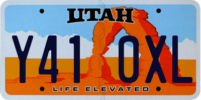 UT license plate Y410XL