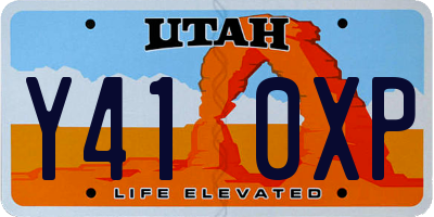 UT license plate Y410XP
