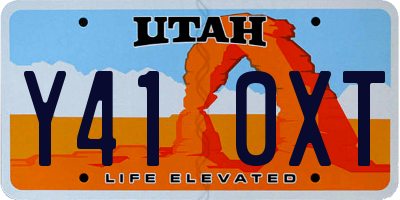 UT license plate Y410XT