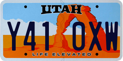 UT license plate Y410XW