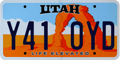 UT license plate Y410YD