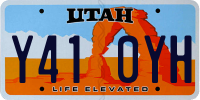 UT license plate Y410YH