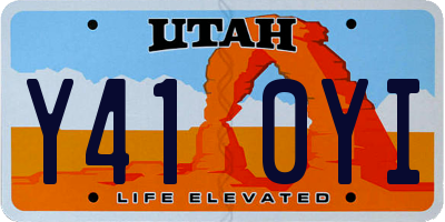 UT license plate Y410YI