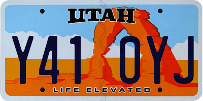 UT license plate Y410YJ