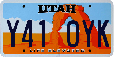 UT license plate Y410YK