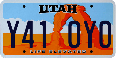 UT license plate Y410YO