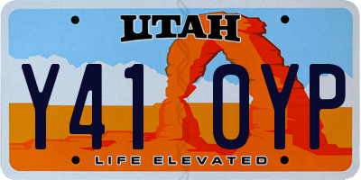UT license plate Y410YP