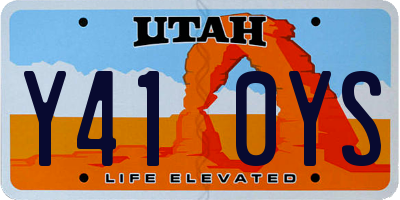 UT license plate Y410YS