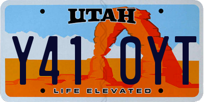 UT license plate Y410YT