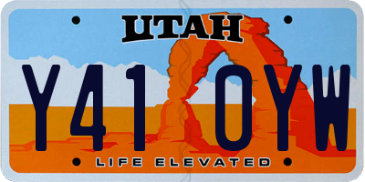 UT license plate Y410YW