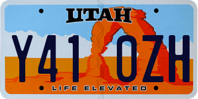 UT license plate Y410ZH