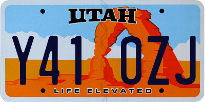 UT license plate Y410ZJ