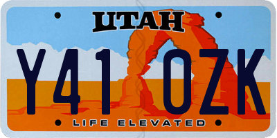 UT license plate Y410ZK