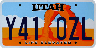 UT license plate Y410ZL