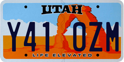 UT license plate Y410ZM