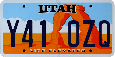 UT license plate Y410ZQ