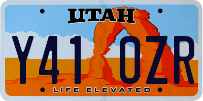 UT license plate Y410ZR