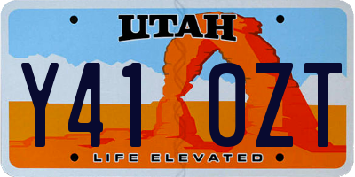 UT license plate Y410ZT