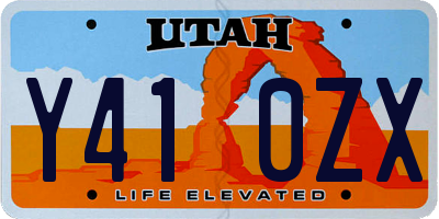 UT license plate Y410ZX