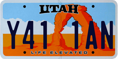 UT license plate Y411AN