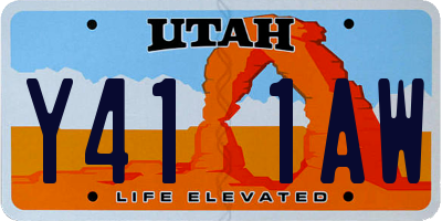 UT license plate Y411AW
