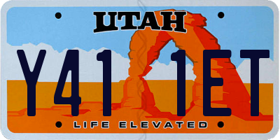 UT license plate Y411ET