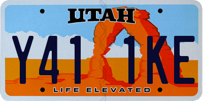 UT license plate Y411KE