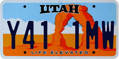 UT license plate Y411MW
