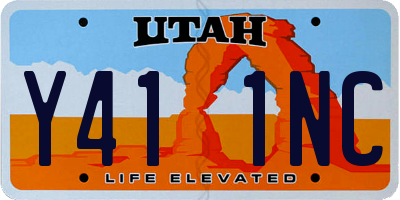 UT license plate Y411NC