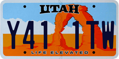 UT license plate Y411TW