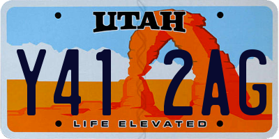 UT license plate Y412AG