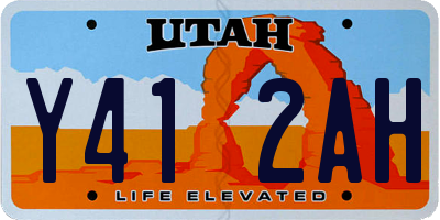 UT license plate Y412AH