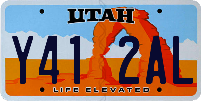 UT license plate Y412AL