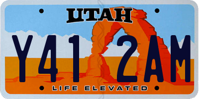 UT license plate Y412AM