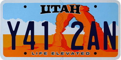 UT license plate Y412AN