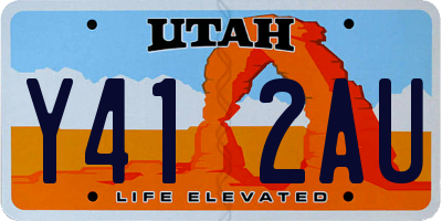 UT license plate Y412AU