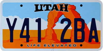 UT license plate Y412BA
