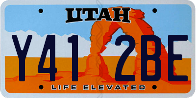 UT license plate Y412BE