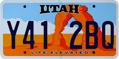 UT license plate Y412BQ