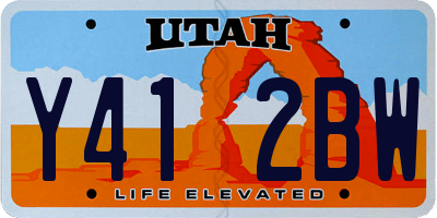 UT license plate Y412BW