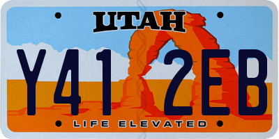 UT license plate Y412EB