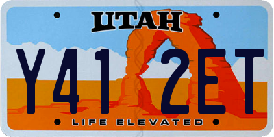 UT license plate Y412ET